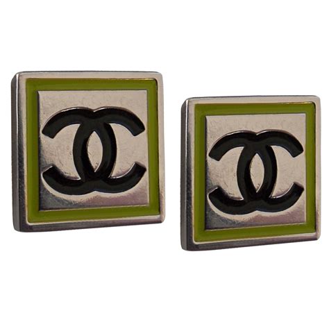 chanel ohrringe logo silber